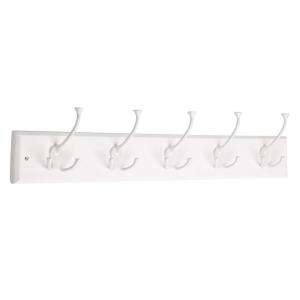 Liberty 27 In. Hook Rail With 5 Tri Hooks in White (129850) from The 