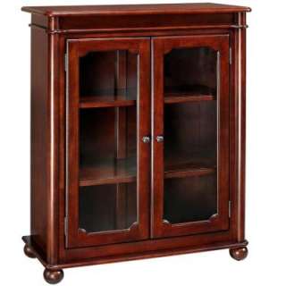   in. W Cambridge Cherry 3 Shelf Bookcase with Glass Door_DISCONTINUED