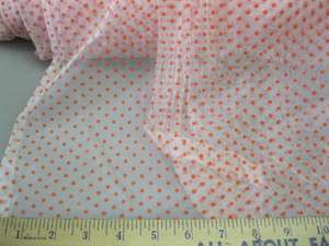 Fabric Organza Stretch mesh LaceWhite Orange Dots OR40  