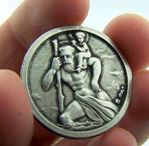   Pocket Prayer Medal Coin Saint St Christopher & Raphael Travel Protect