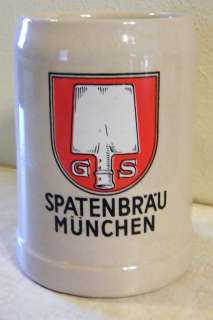 Gerz Spatenbrau Munchen Beer Stein Mug Tankard W. Germany 5 1/8 Tall 