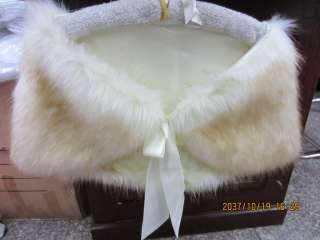 New faux fur bride Coat l shawl wrap ivory/champagne/black  