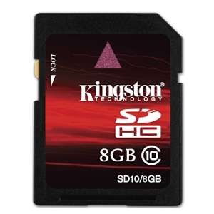 Kingston SD10/8GB SDHC Ultimate Class 10 Flash Card   8GB at 