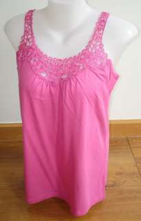 NEW GEORGE PINK LACE TANK TOP SLEEVELESS SIZE L NWT  