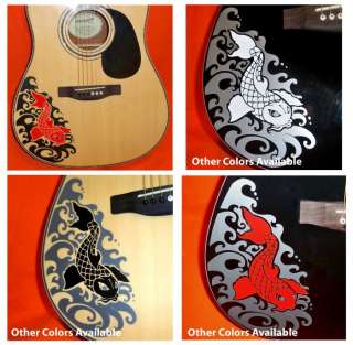 Red Koi Dreadnought acoustic guitar Vinyl Art Decal  