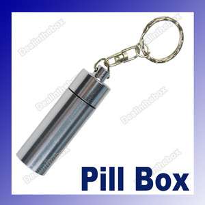 17x61mm Mini Waterproof Aluminum Pill Box Case Bottle Container 