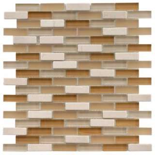   Subway Latte 11 3/4 in. x 11 3/4 in. Glass/Stone Mosaic Wall Tile