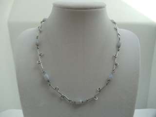 Lia Sophia Necklace, Cool Water, Bluelace Agate, Silver, Stunning 