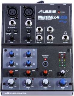 Alesis MultiMix 4 USB (4 Ch Stereo Mixer w/USB, FX)  