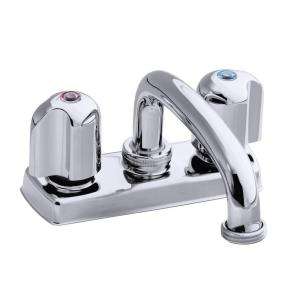   Trend 4 in. 2 Handle Low Arc Laundry Tray Faucet in Polished Chrome