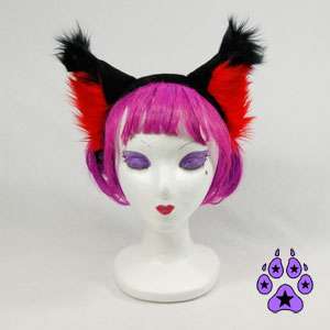 WOLF fox cosplay CANINE Anime HEADBAND Hat EARS cat RED  