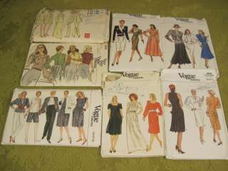 Vintage Lot of Vogue Womens Sewing Patterns 16 Total  