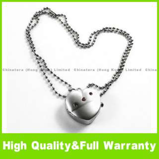 Love heart crystal Necklace inlayed Quzrtz Pocket Watch  