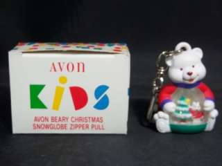 Avon Kids Beary Christmas Snowglobe Zipper Pull  