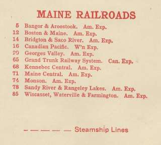 1913 Railroad Map Maine. 28 X 20 in., Genuine  