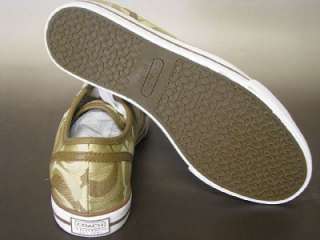 NWT Coach Dee Optic Signature Tennis Shoes Khaki 7 Q998  