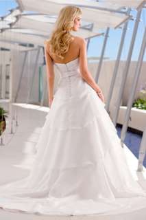 2012 Beautiful A line strapless Beach Wedding Dress Bridal Gown All 