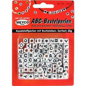 Meyco ABC Bastelperlen, Buchstaben Perlen, sortiert, 25g  