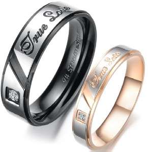 Titanium Steel Ring Pair Set Wedding Fashion Ring Matching Engagement 