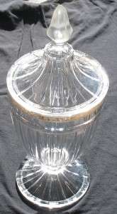 EAPG CLEAR HEISEY ELEGANT GLASS LARGE FTD. COVERED CANDY JAR  