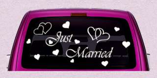 Just Married Hochzeit Aufkleber Set Sticker Schriftzug  