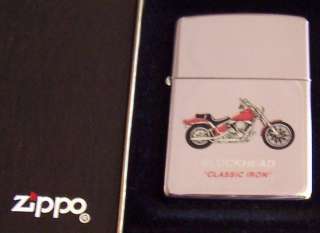 ZIPPO Lighter Blockhead Classic Iron Harley Motorcycle HiPol Chrome 
