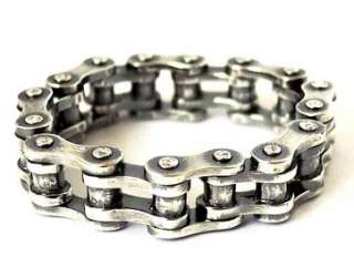MOTORCYCLE CHAIN BICYCLE STERLING 925 SILVER RING Sz 8 NEW PUNK BIKER 