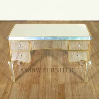   Silver/Gold Finish Mirrored Glass Vanity Table Desk mcd002ag  