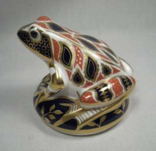 Royal Crown Derby Porcelain Frog Paperweight  