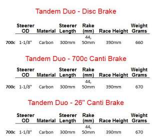 WOUND UP Tandem Duo Bicycle Fork 700C 1 1/8 in USA MADE  
