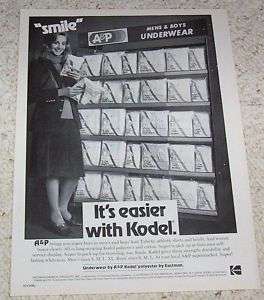 1977 A&P Supermarket Boys Mens Underwear Kodel PRINT AD  