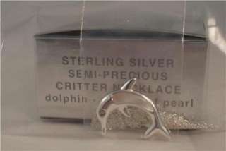 AVON Sterling Silver Semi Precious Critter Necklace (Dolphin Mother Of 