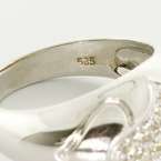   Diamond Pave Earring Ring Vintage Estate Set 14K White Gold  