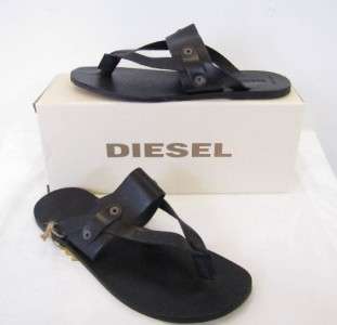 Diesel Shoes William Flip Flops Sandals Designer Black Men New  