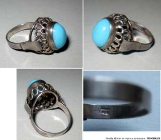 Ring mit blauem Stein, 835 Silber  