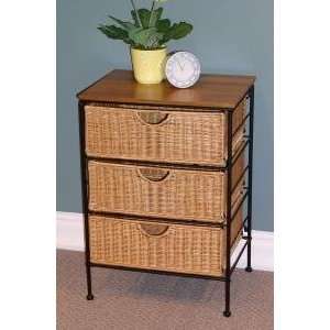  4D Concepts 3 Drawer Wicker Accent Chest
