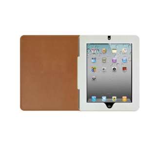 white SOFT FAUX LEATHER COVER CASE FOR APPLE IPAD 2  