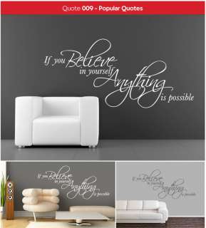   Belive In Yourself   Quote   Vinyl Wall Art   Sticker   Decal  