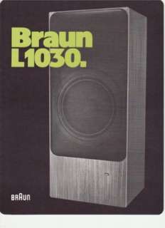 Braun L1030 Speaker Brochure 1970s  