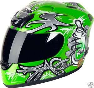 Nitro N250 VX Motorcycle Crash Helmet Green Large New  