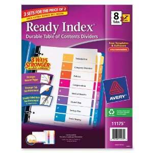  Avery ReadyIndex 11175 Tab Divider   Multicolor   AVE11175 