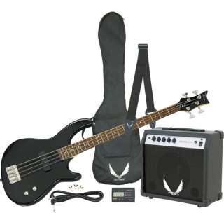 Dean Edge 09 Black Electric Bass Guitar Package w/ Amp, Bag, Strap 