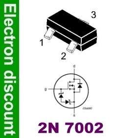   Transistor CMS MOSFET 2N7002 lot de 20