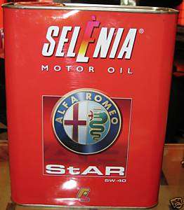 Olio Motore Selenia Star PE 5W40 Ufficiale Alfa Romeo  