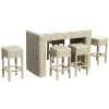   63741 7tlg. Barset Dakar inklusive Glasplatte Polyrattan sand / beige