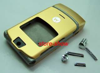 New Gold Original Motorola V3 Housing cover + Keypad  