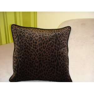  Leopard print velvet pillow   Brown 21X21 inch square 