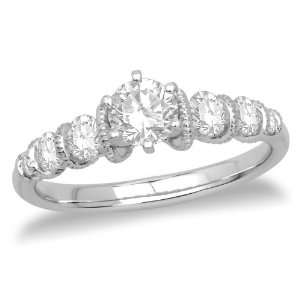  Round Diamond Engagement Ring with Round Sidestones (1/2 ct Center 