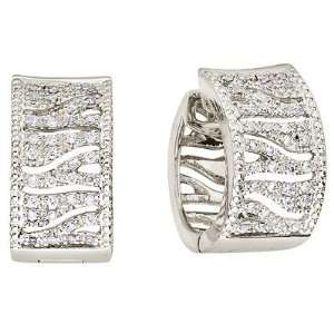  14K White Gold 1/4 ct. Diamond Huggie Earrings Katarina Jewelry