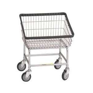   Front Loading Wire Frame Metal Laundry Cart   Chrome